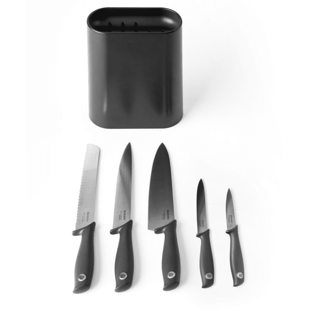 Tasty+ Knife block with knives, H33.5 x W19 x D9cm, Dark Grey