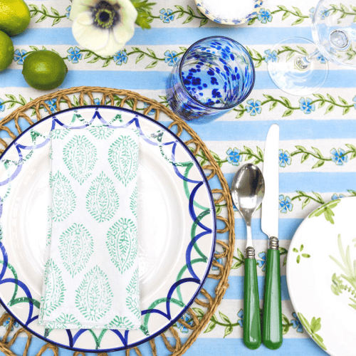 Image showing the Leaf Set of 4 Napkins, 45 x 45cm, Green product.