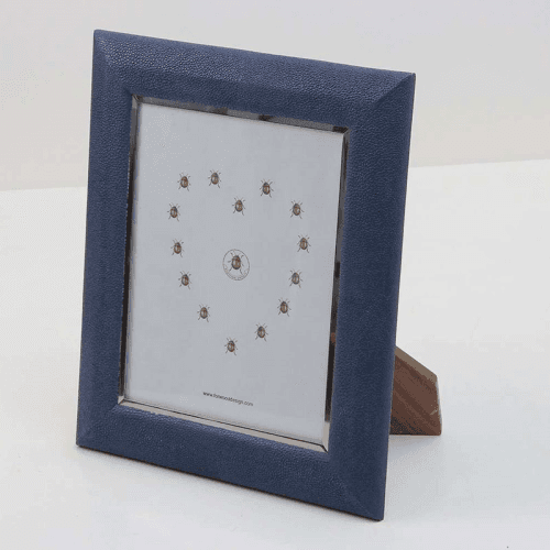 Image showing the Photo Frames, Bella, Shagreen, Nile Blue, Small, 7 x 5" product.
