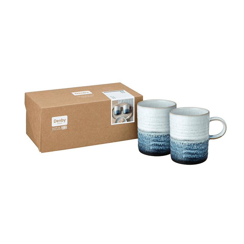 Kiln Blue Set of 2 Mugs, 370ml