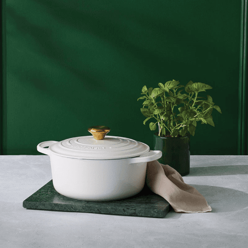 Image showing the Cast Iron Round Casserole, 24cm, White product.