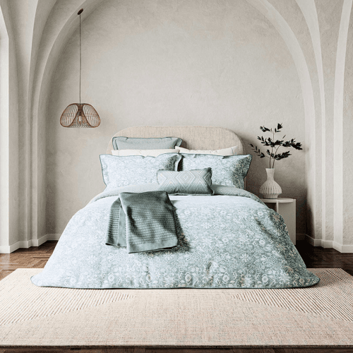 Image showing the Saja Duvet Cover, Super King, Duck Egg product.