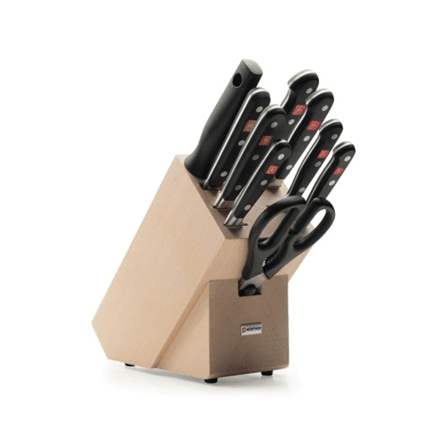 Classic Knife block set 9 piece, beech