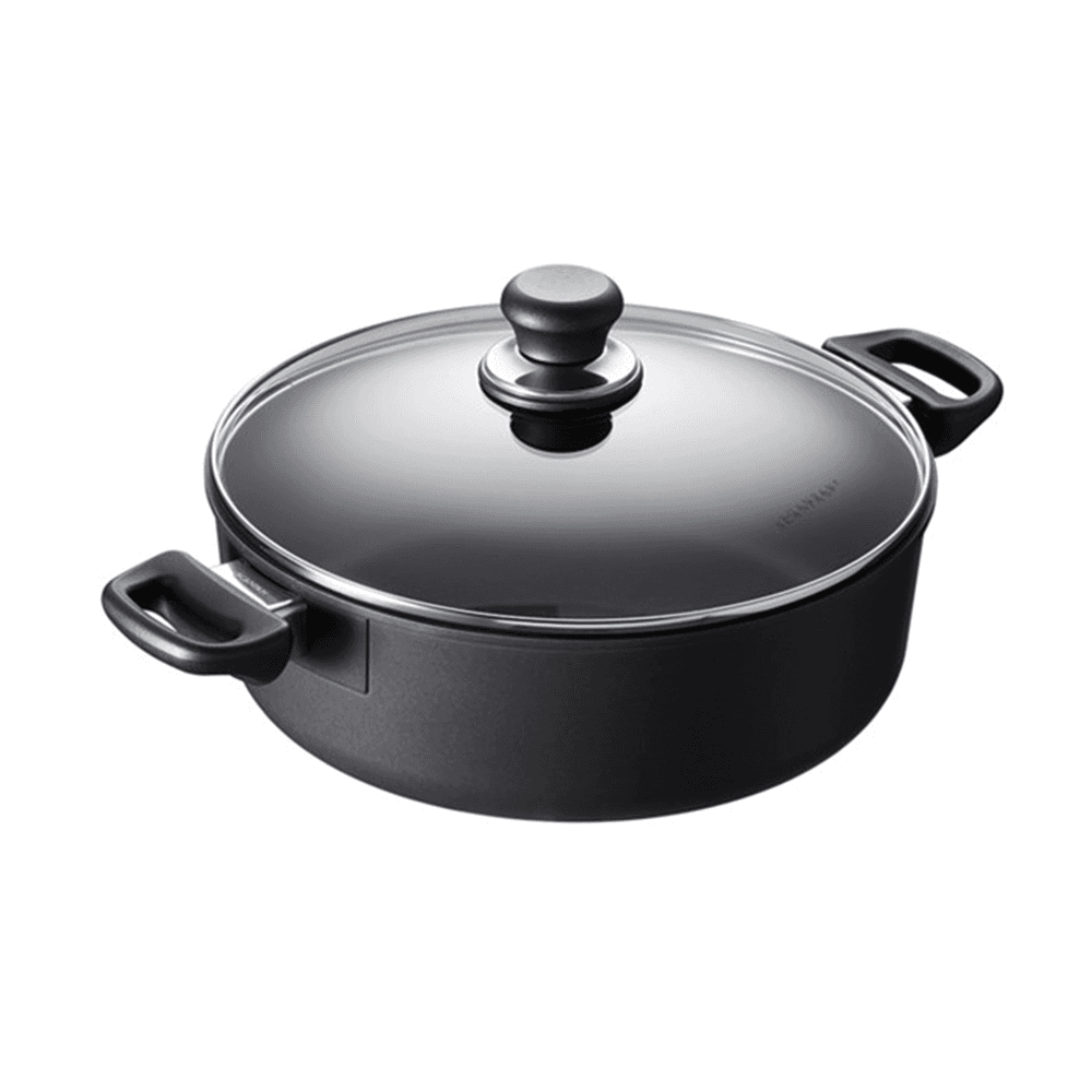 Classic induction Low sauce pot with lid, 26cm - 4.8 Litre, black