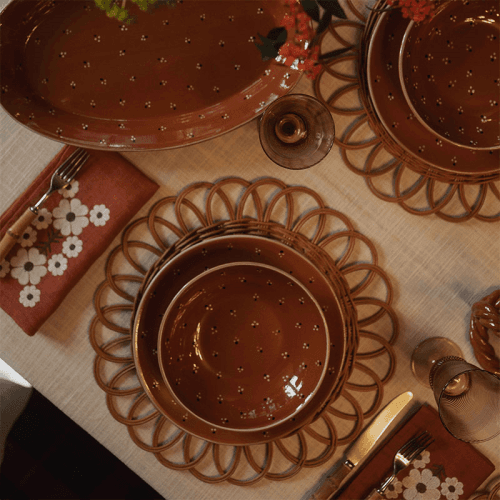 Image showing the Dotty Set of 4 Pasta Bowls, D20cm, Terracotta product.