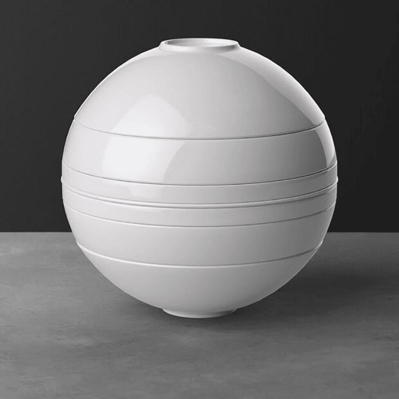 Iconic La Boule Stacking 7 Piece Plate & Bowl Set, D23cm, White