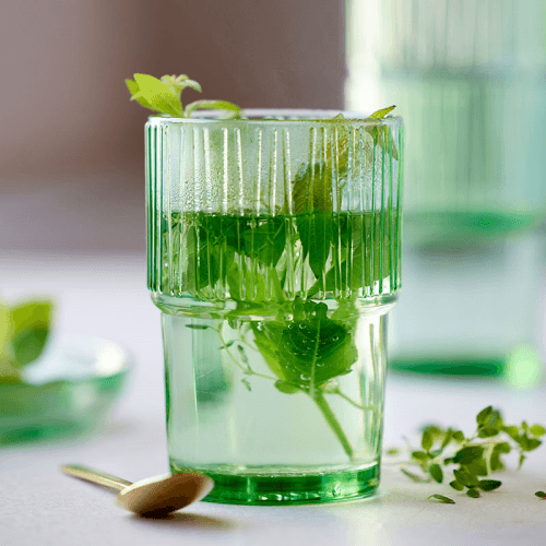 Image showing the Kusintha Set of 4 Cafe Glasses, 380ml, Green product.