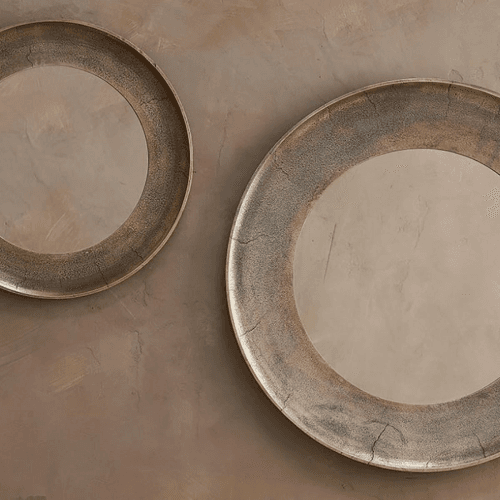 Image showing the Yakira Large Mirror, H88 x W88 x D2cm, Metallic product.