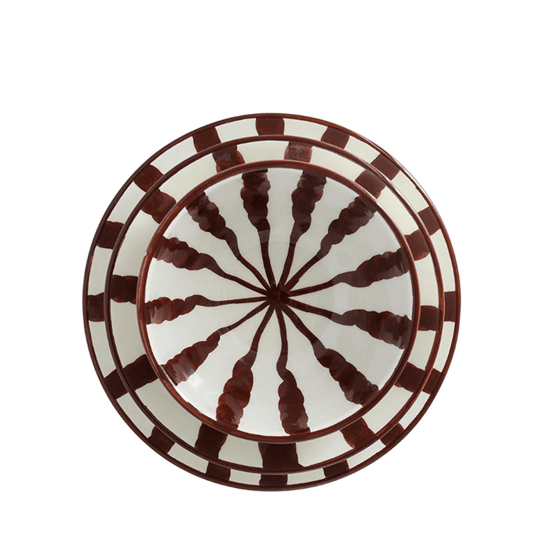 Wave 3 Piece Dinner Set, Espresso