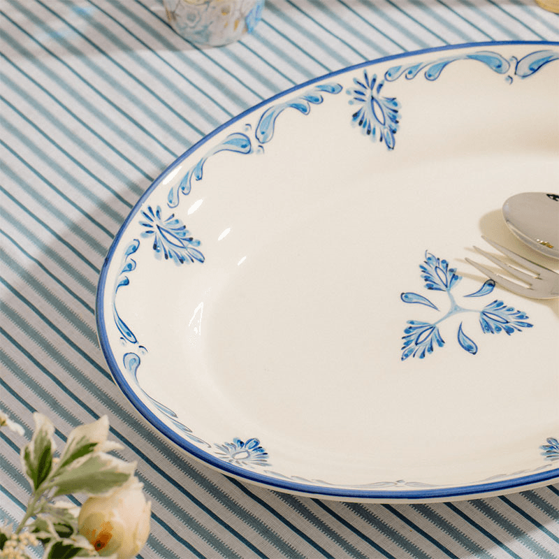 Eleanor Platter, 46x 35cm, Blue