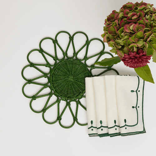 Image showing the Gaia Set of 4 Placemats, D33cm, Green product.