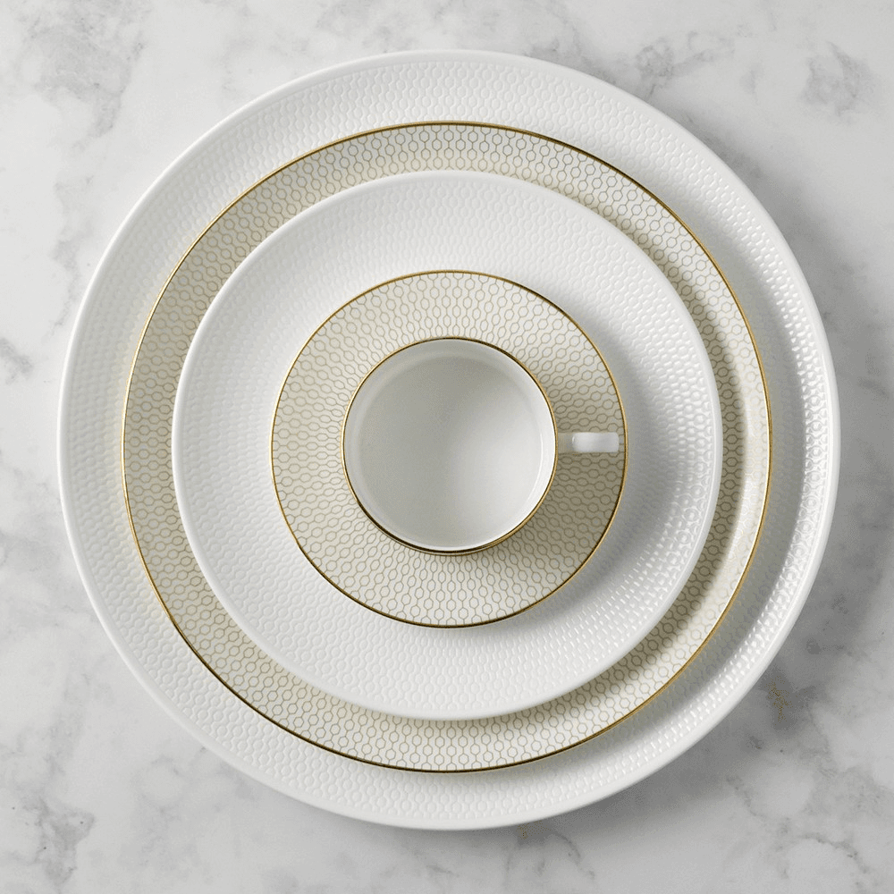 Gio Gold Soup/Cereal bowl, D21cm, Gold/White