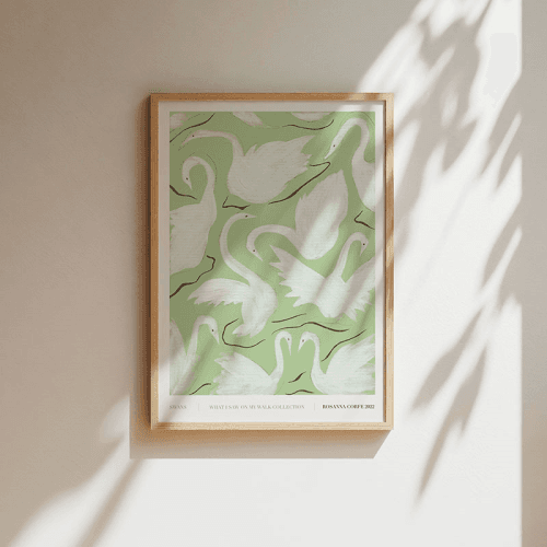 Image showing the Swans Recycled Paper Print, A3, Green product.