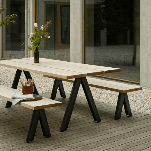 Image showing the Overlap Bench, L200 x W36 x H43cm, Anthracite product.