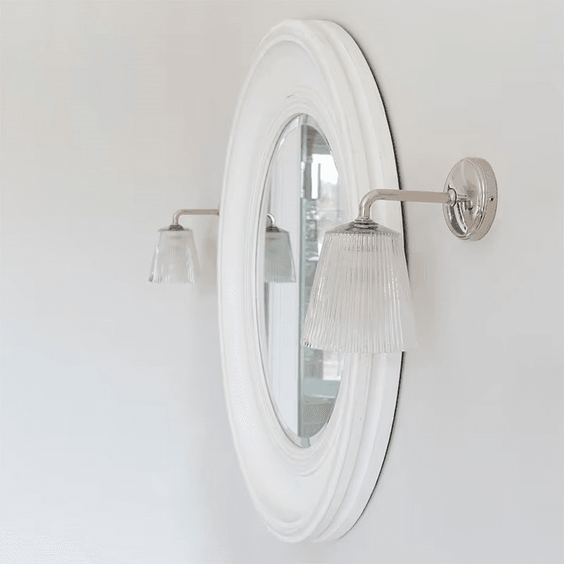 Richmond  Flutted Glass Wall Light, H17cm, Polished Nickel