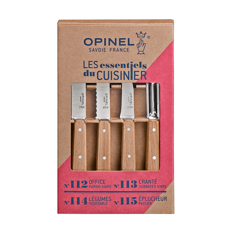 Olive Wood Kitchen Knife Set, Natural