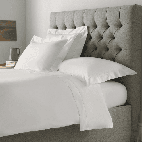 Image showing the Pimlico - 720 Thread Count Egyptian Cotton King duvet cover, W225 x L220cm, White product.