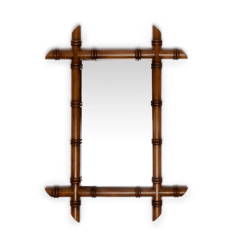 Hardware Barber Mirror, Natural Rattan