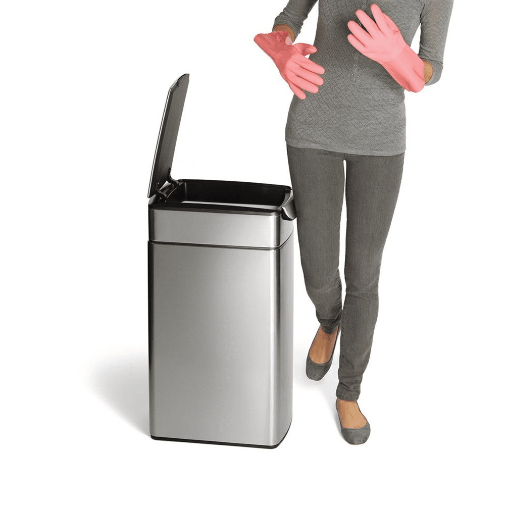 Slim touch bar bin, H71cm - 40 litre, Brushed Stainless Steel