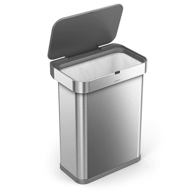 Sensor Bin with Voice and Motion, 58L, Brushed Stainless Steel