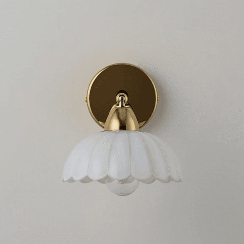 Flower Wall Light, H16cm, Opal