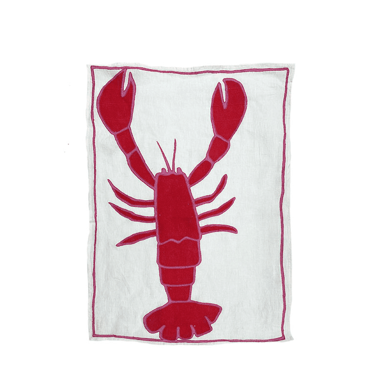 Lobster Tea Towel, 50 x 70cm, Red