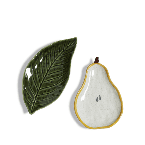 Image showing the Forage Pear & Leaf Set of 2 Dishes, H3cm x W26cm x D13cm, Multi product.