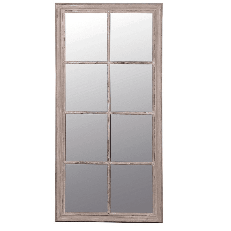 Windowpane Mirror, H154 x W74cm, taupe