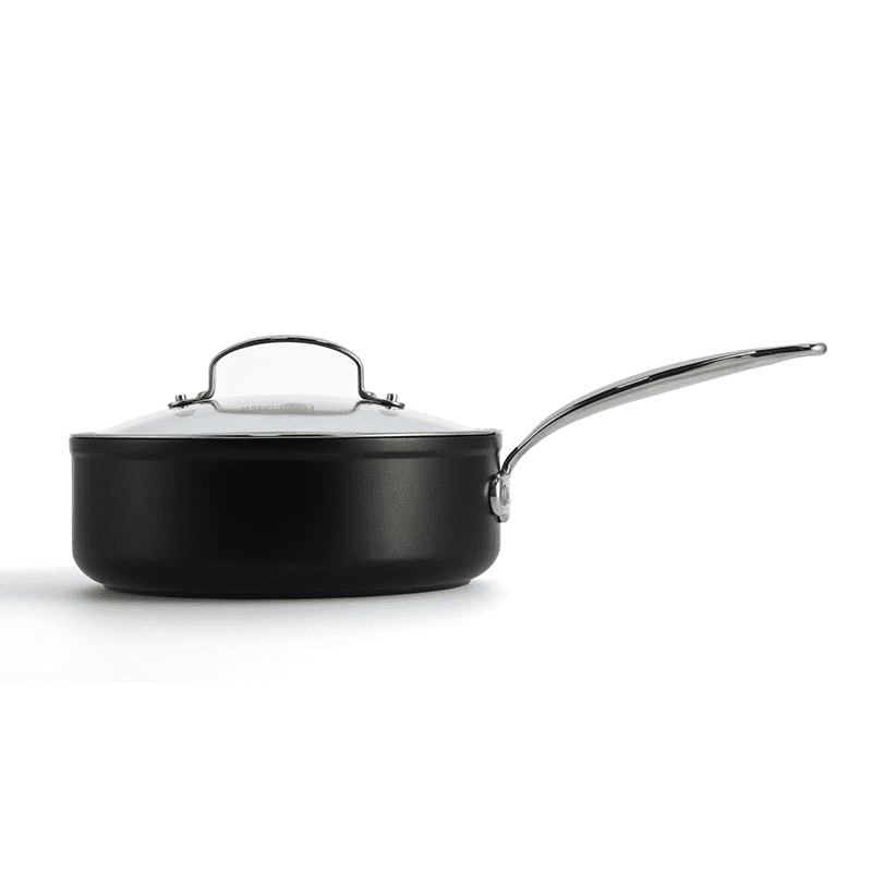 Barcelona Pro Non-Stick Skillet with Lid, 28, Black