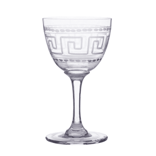 Image showing the Greek Key Set of 6 Crystal Liqueur Glasses, 80ml, Clear product.