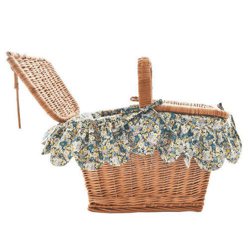 Image showing the Libby Rectangle Picnic Basket, Blue product.