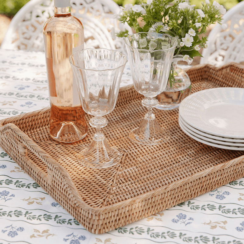 Rattan Serving Trays, Medium, Natural