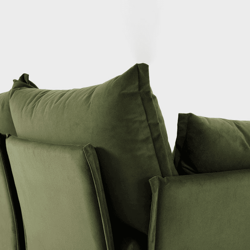 Model 06 Velvet 2 Seater Sofa With Chaise, Vine