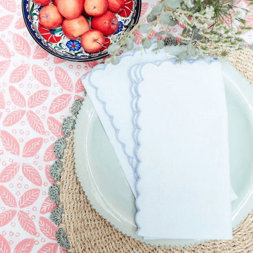 Image showing the Mini Scallop Napkin, 45 x 45cm, Blue product.