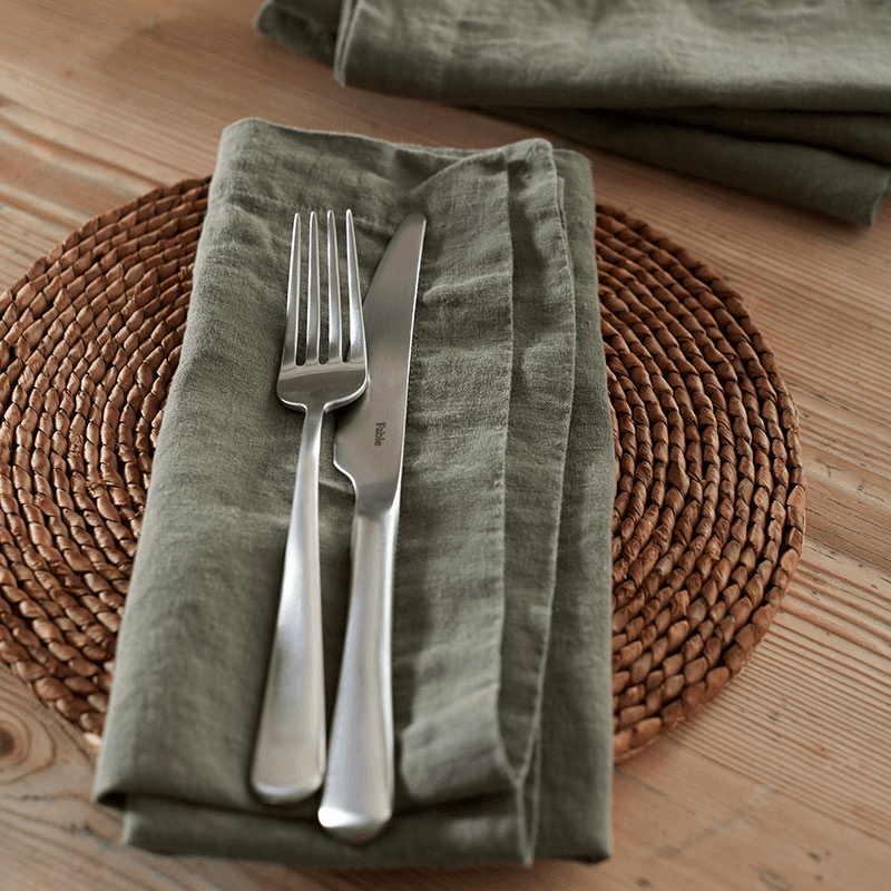 Linen Set of 4 Napkins, 47 x 47cm, Olive