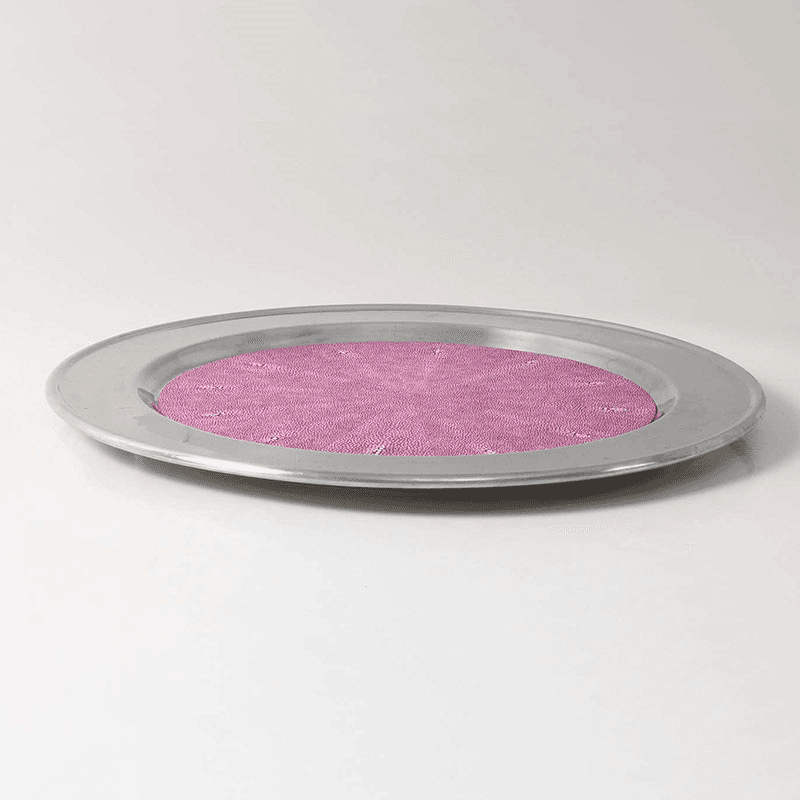 Duchess Serving Tray, D53cm, Pink Shagreen