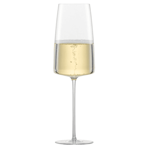 Image showing the Simplify Set of 2 Crystal Champagne Glasses, 407ml, Clear product.