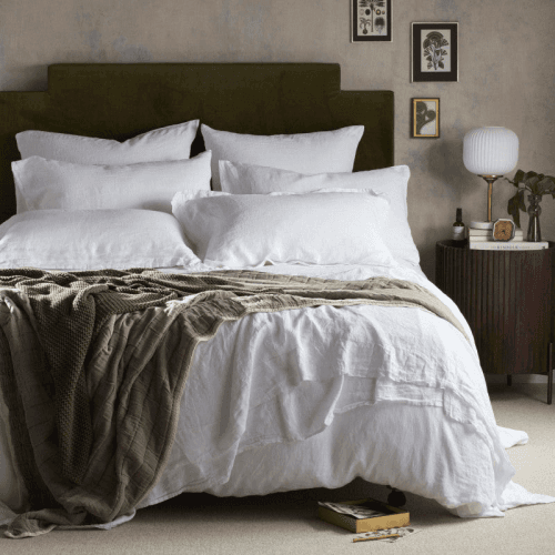 Image showing the Vivienne Cotton Quilted Throw, 200 x 200cm, Olive Green product.