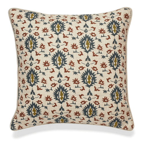 Image showing the Joti Embroidered Cushion Cover, 51 x 51cm, Blue & Natural product.