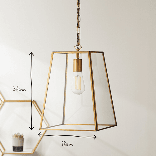 Image showing the Luxor Large Lantern Pendant, H36cm x W28cm, Antique Brass product.