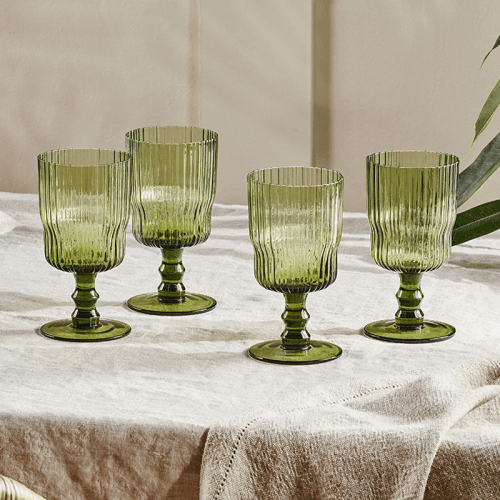 Image showing the Fali Set of 4 Wine Glasses, 300ml, Olive product.