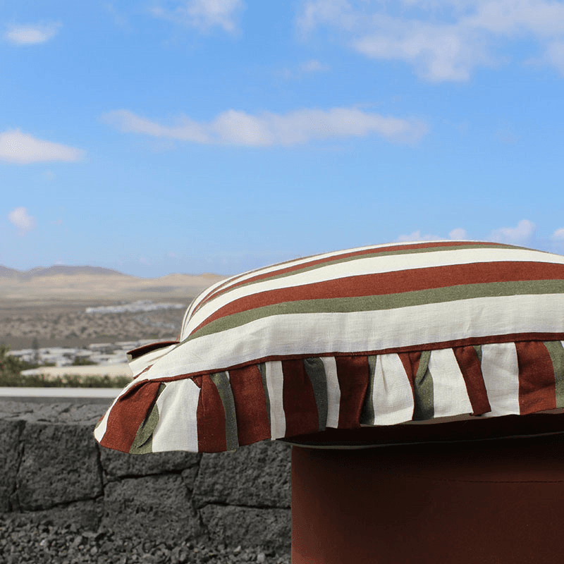 Stripe Cushion Cover, 60 x 60cm, Cinnamon & Olive