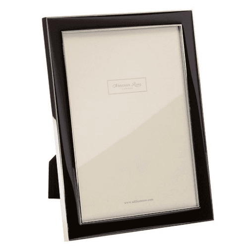 Enamel Range Photograph frame, 5 x 7" with 15mm border, Black With Silver Plate