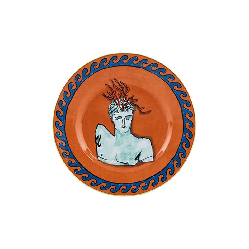 Il Viaggio Di Nettuno Plate, D22cm, Rock Orange