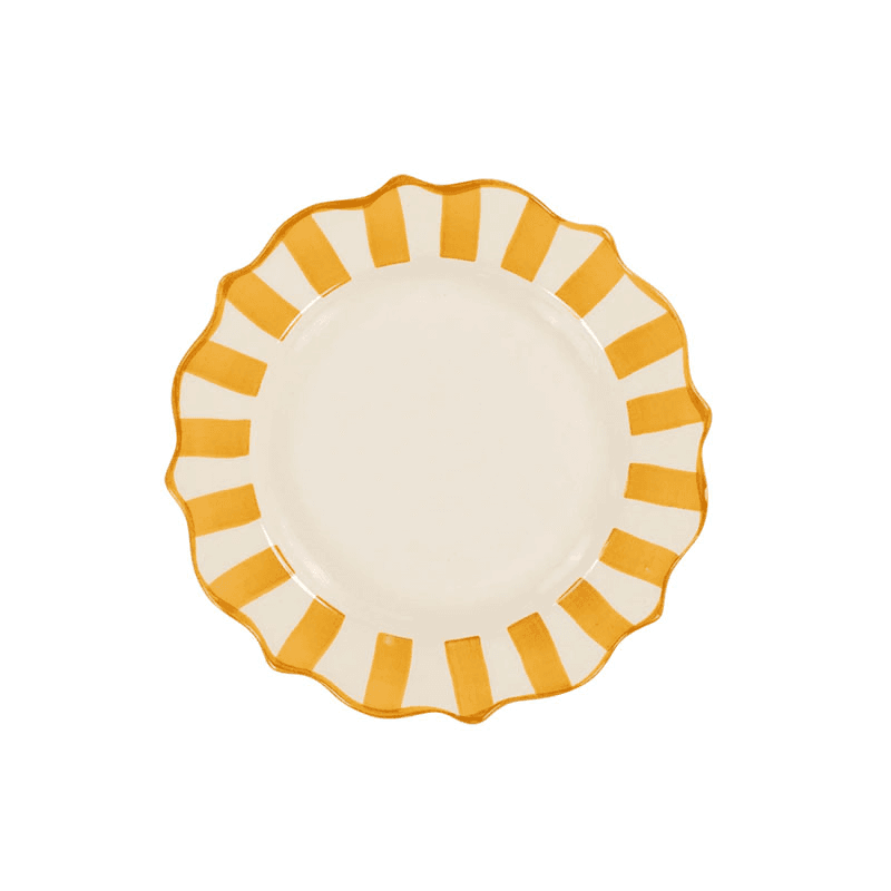 Scalloped Breakfast Plate, D22cm, Yellow