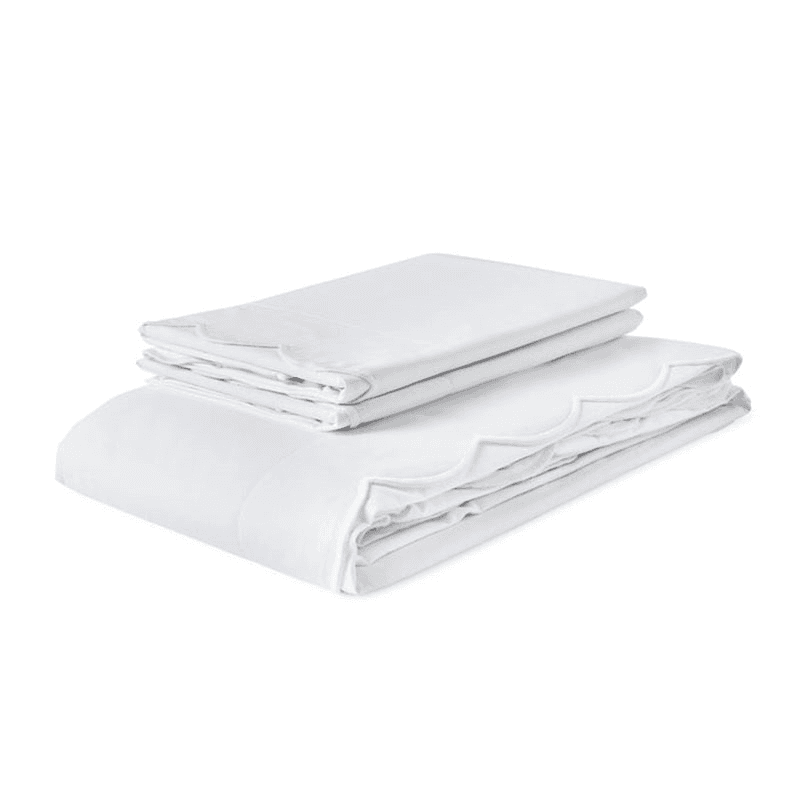 Annabelle Scalloped King Size Duvet Cover, White