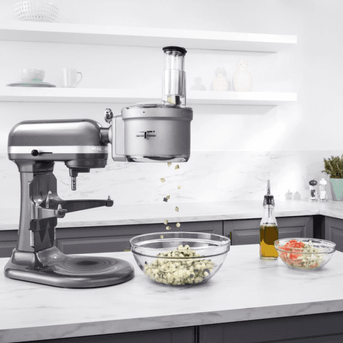 Image showing the Food processor attachment for mixer, Silver product.