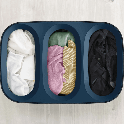 Image showing the Tota Trio Laundry Basket, 90L, Black product.
