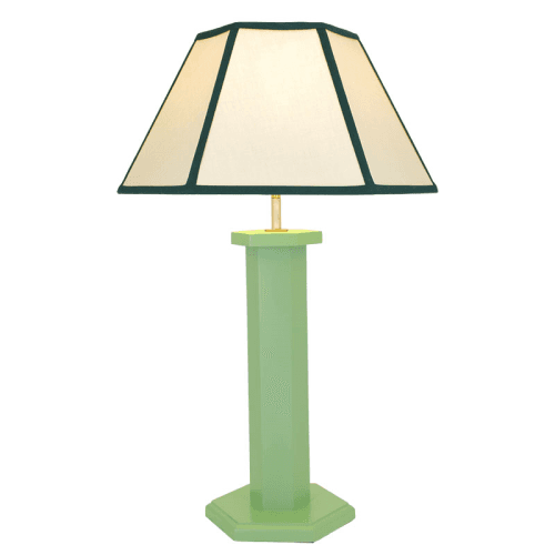 Image showing the Hexagon Table Lamp Base, H47cm, Turtle Green product.