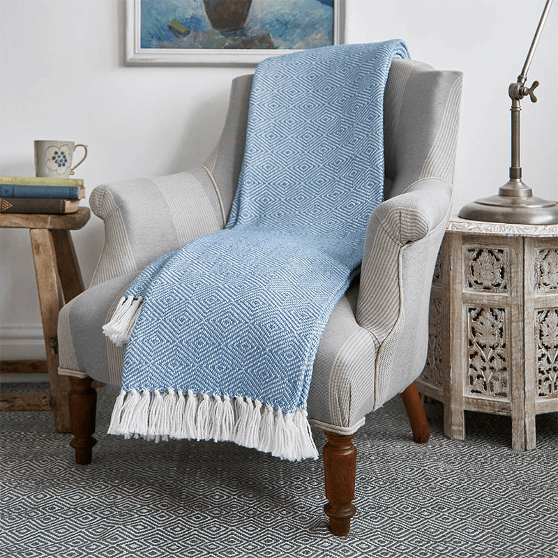 Diamond Blanket, 250cm x 130cm, Cobalt